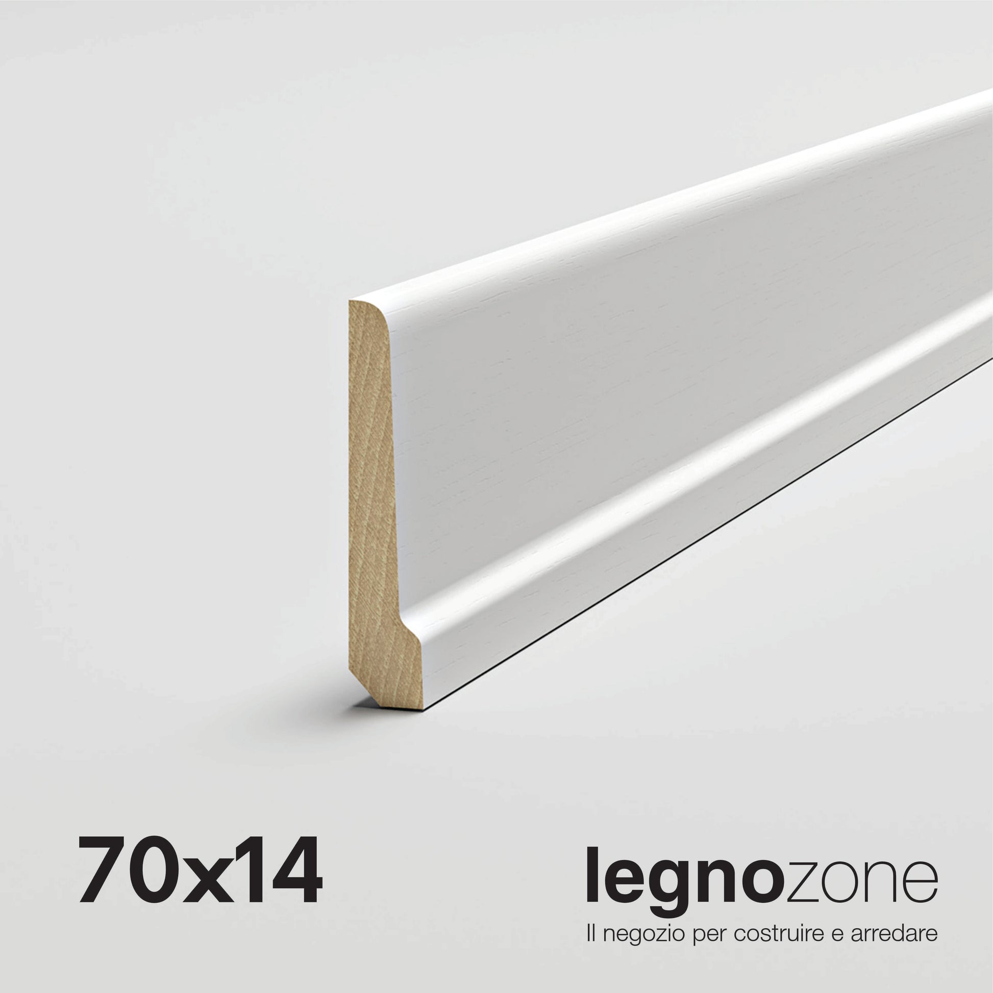 Battiscopa 70x14 con piedono per parquet