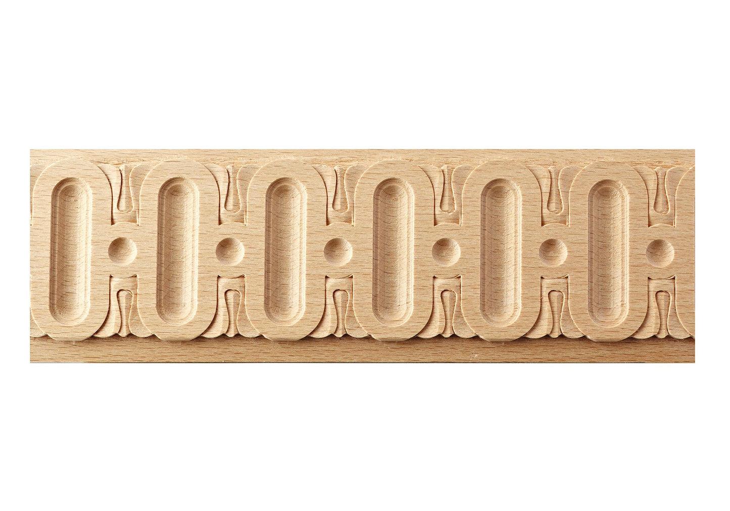 Cornice intagliata a canne in legno