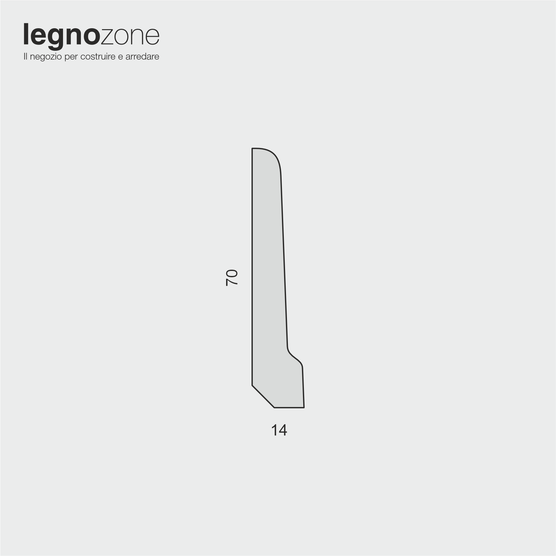 Battiscopa cm 7 con piedino