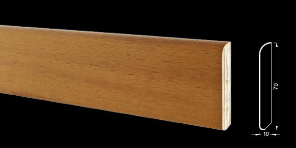 Battiscopa impiallacciato vero legno IROKO