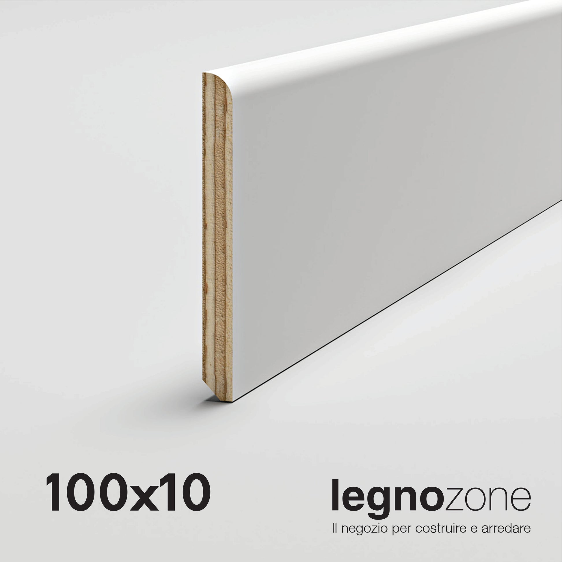 Battiscopa cm 10 100x10 laccato bianco