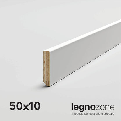 Battiscopa 5 cm 50x10 bianco