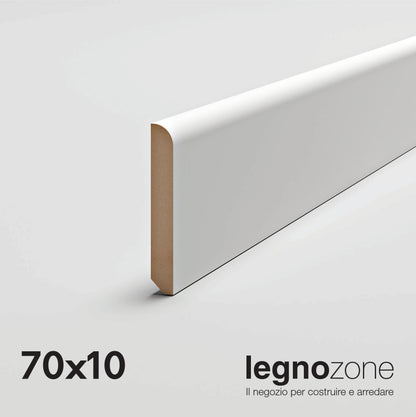 Battiscopa cm 7 laccato bianco 70x10