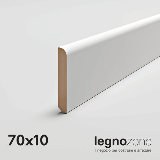 Battiscopa cm 7 laccato bianco 70x10