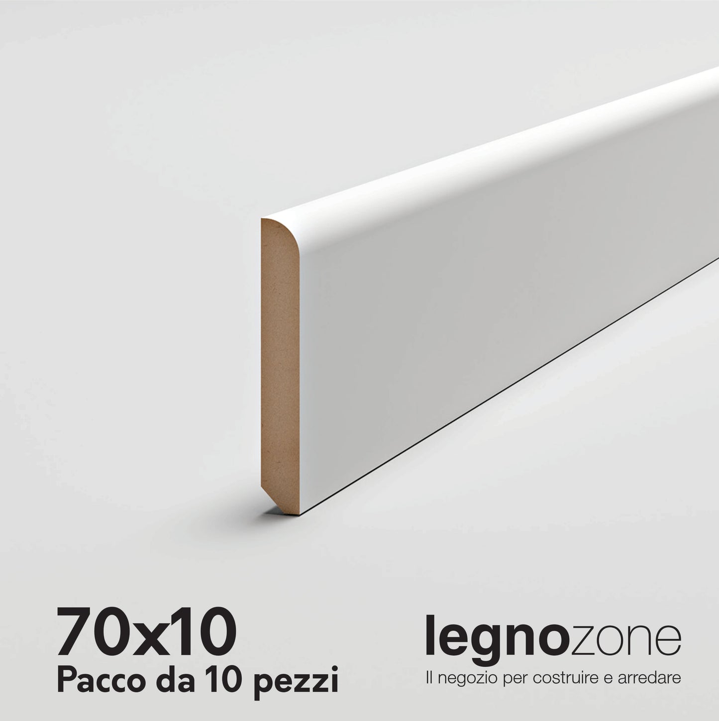 Battiscopa economico laccato bianco cm 7 70x10