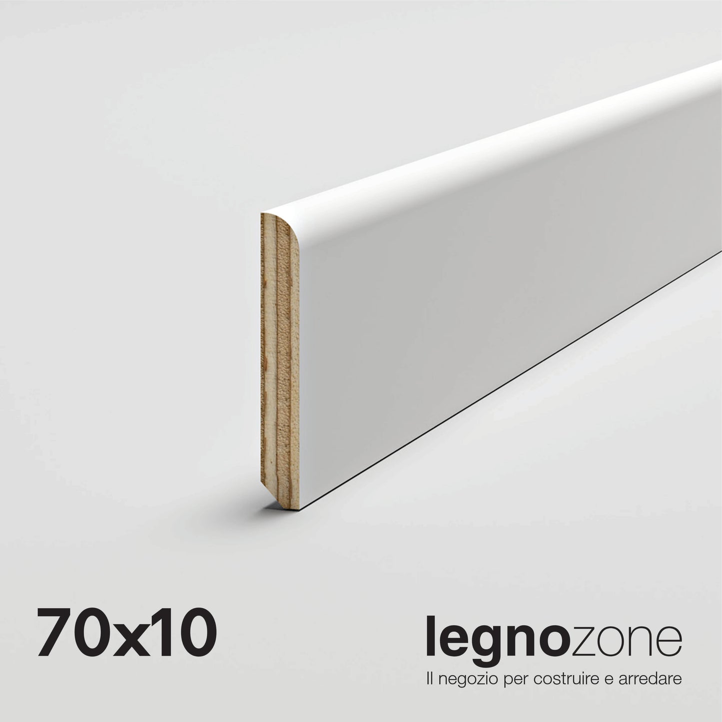 Battiscopa cm 7 laccato bianco 70x10