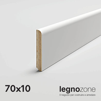 Battiscopa cm 7 laccato bianco 70x10