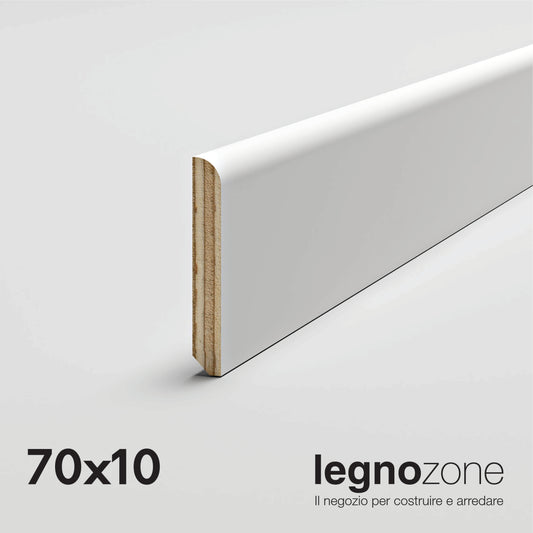 Battiscopa cm 7 laccato bianco 70x10