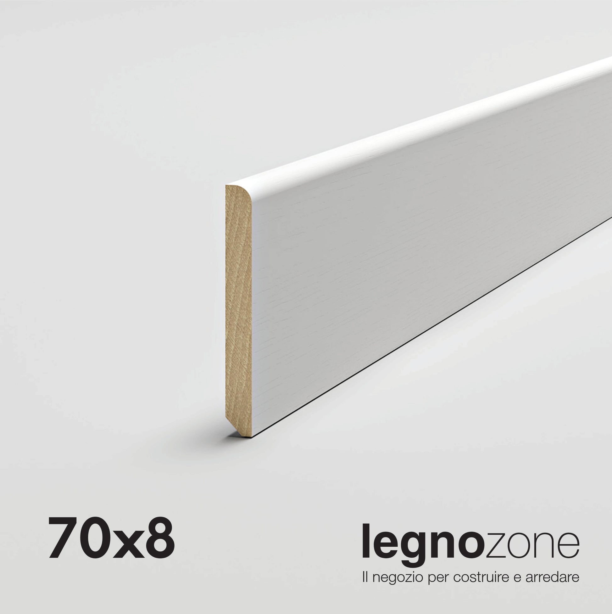Battiscopa 7 cm 70x8 bianco