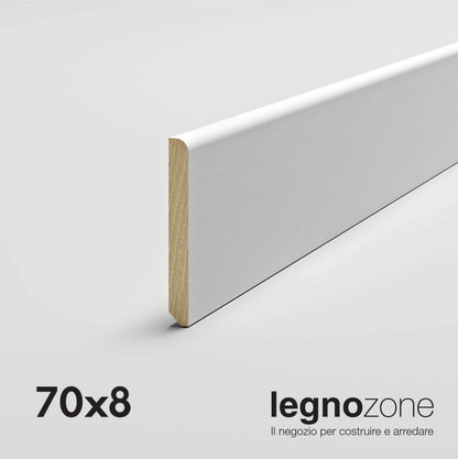 Battiscopa 7 cm 70x8 bianco