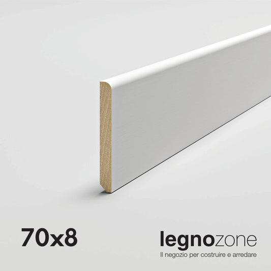 Battiscopa 7 cm 70x8 bianco