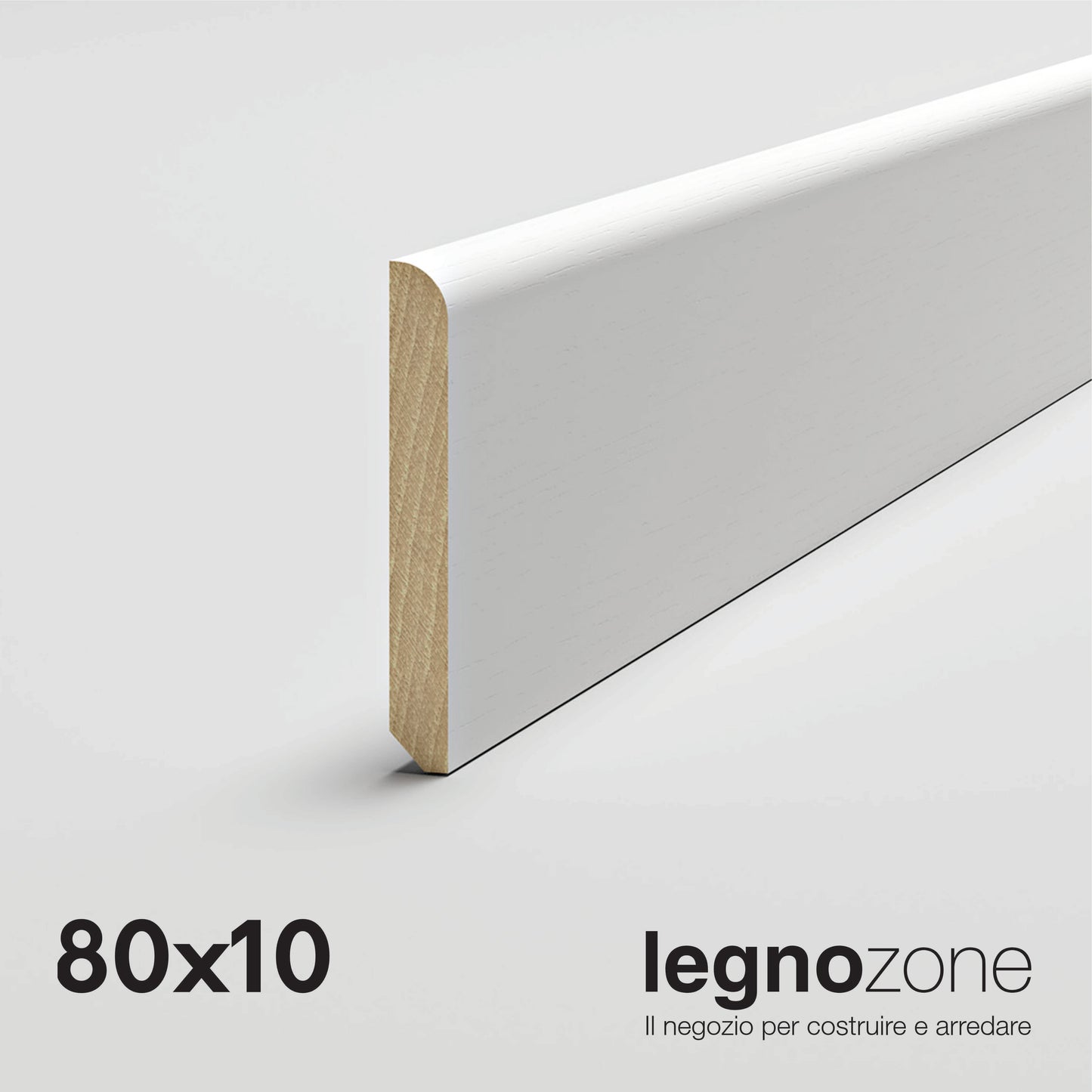 Battiscopa 8 cm 80x10 bianco