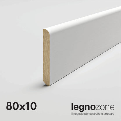 Battiscopa 8 cm 80x10 bianco