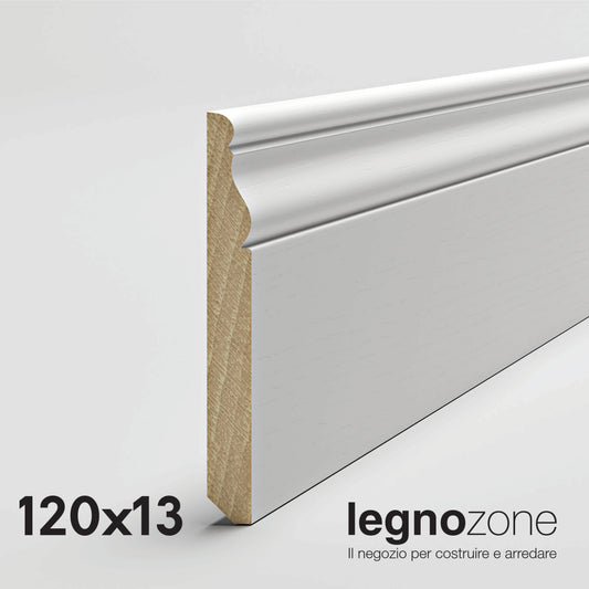 Battiscopa Ducale cm 12 120x13 laccato bianco