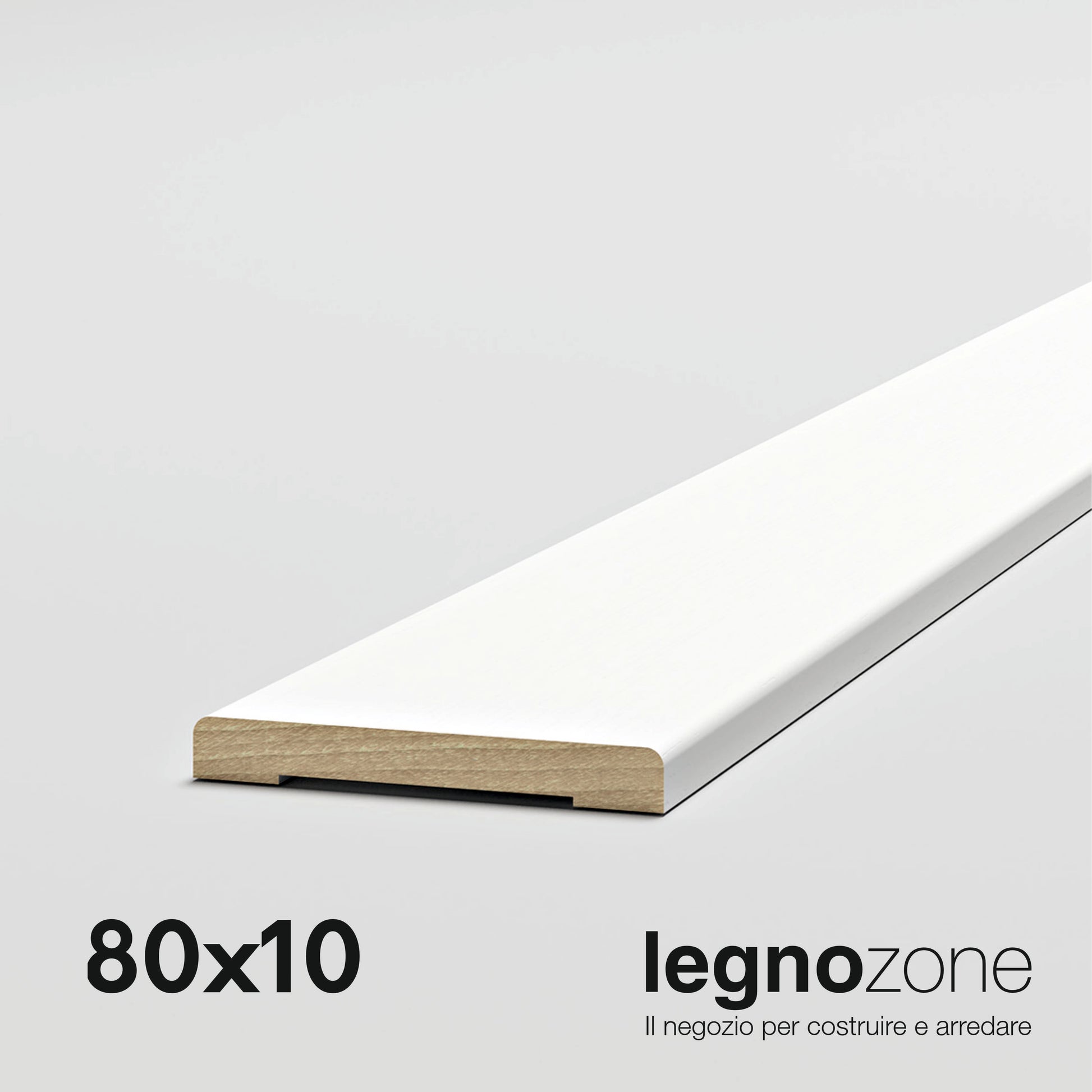Coprifilio per porte laccato bianco cm 8