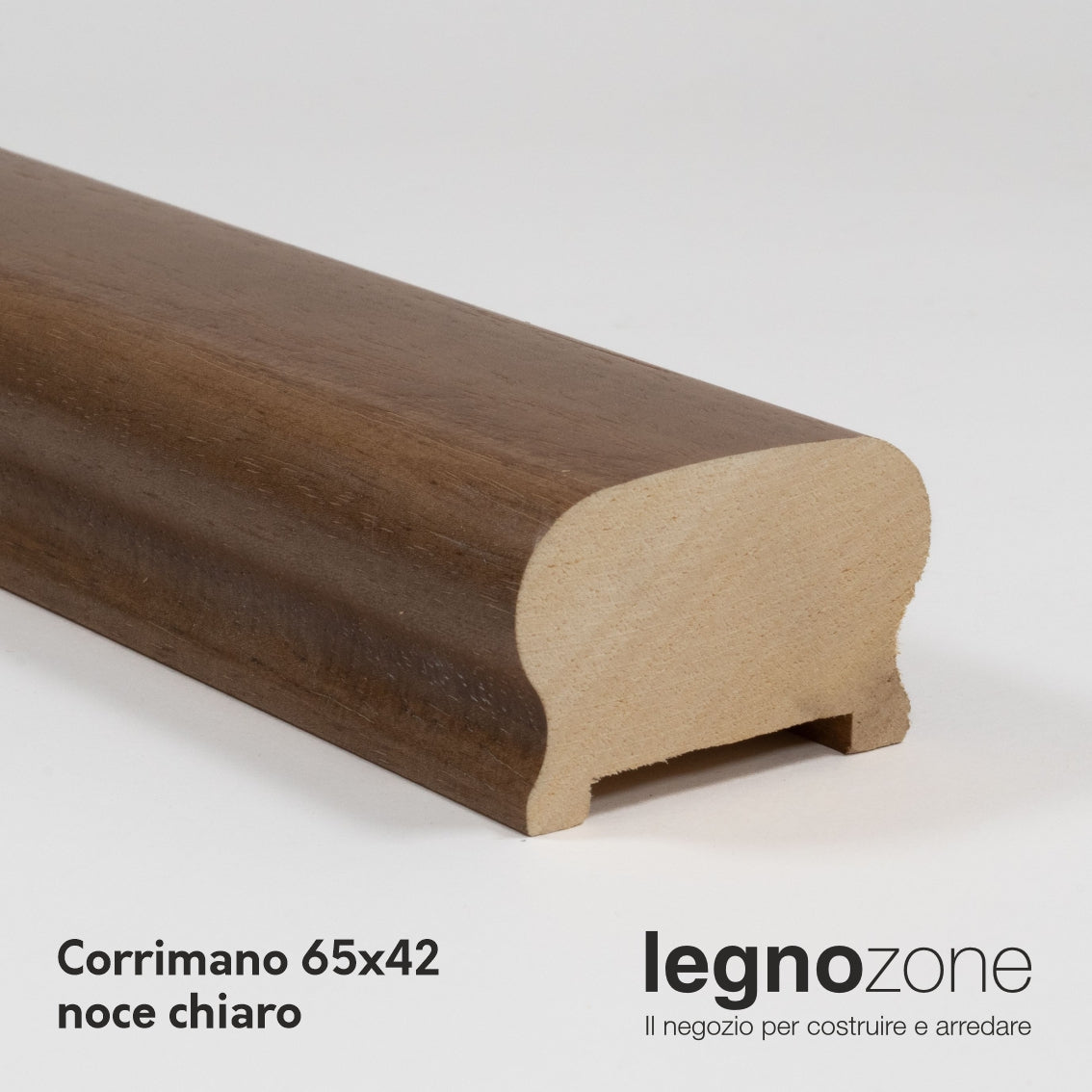 Corrimano sagomato in ayous mm 65x42x3000