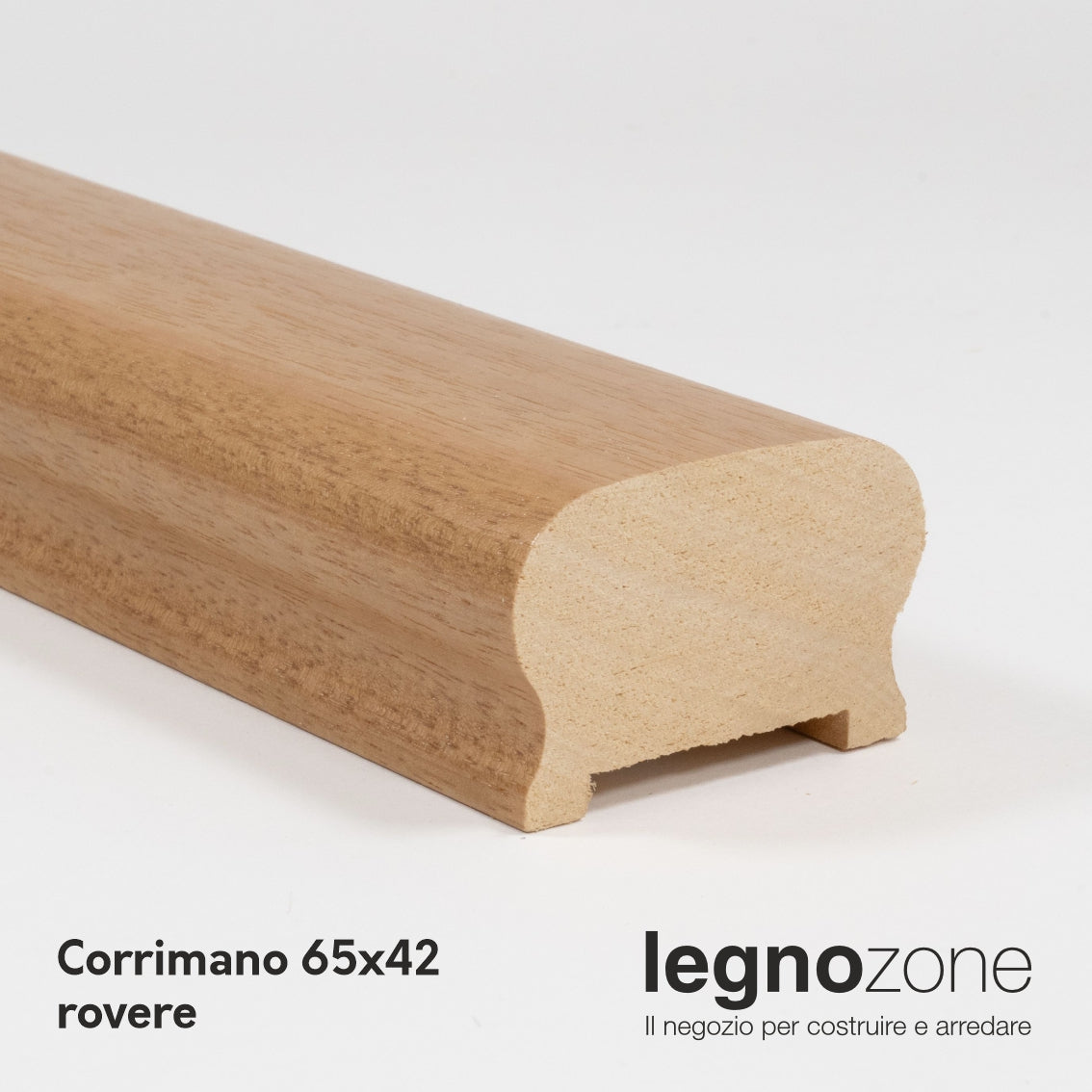 Corrimano sagomato in ayous mm 65x42x3000