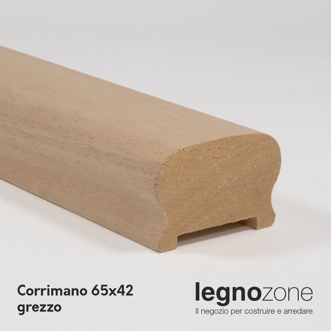 Corrimano sagomato in ayous mm 65x42x3000