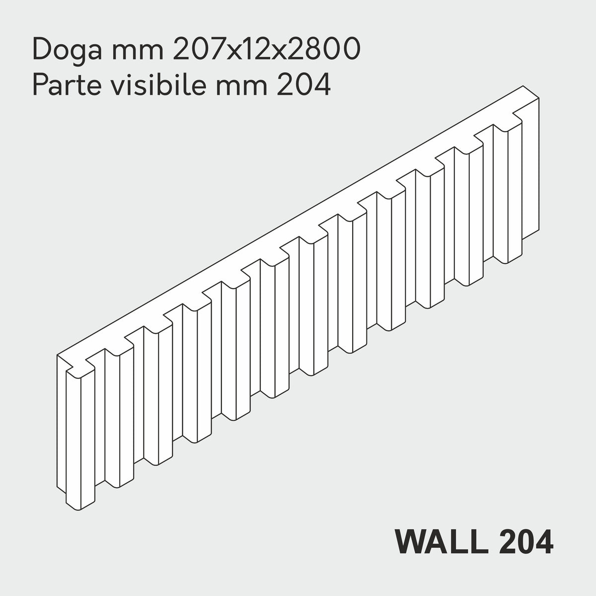 Boiserie WALL 204 ultrasottile altezza cm 280