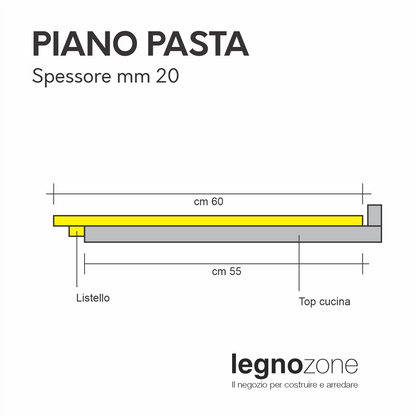 Piano pasta in legno listellare cm 92x60