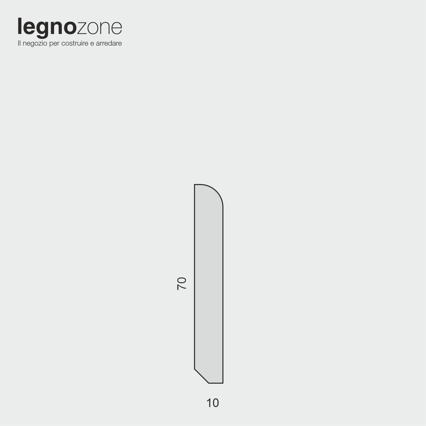 Battiscopa liscio in legno massello mm 70x10x2400