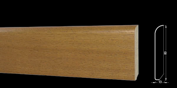 Battiscopa impiallacciato vero legno IROKO